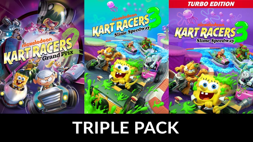 Product cover for Nickelodeon Kart Racers 2 & 3 Super Turbo Triple Pack