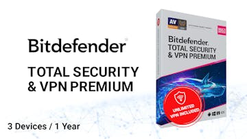 Bitdefender Total Security + VPN 3 Devices/1 Year