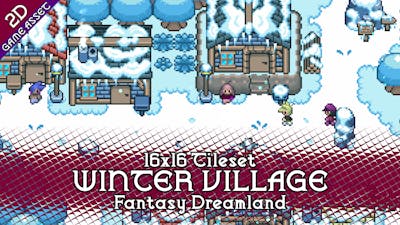 Winter Village Tileset 16x16 Pixelart - Fantasy Dreamland