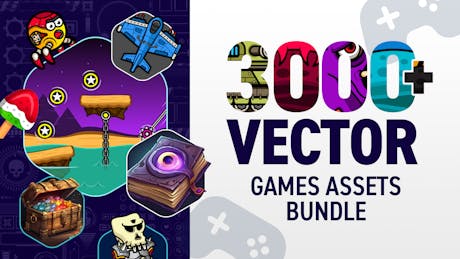 Product cover for 3000+ Vector Games Assets Bundle