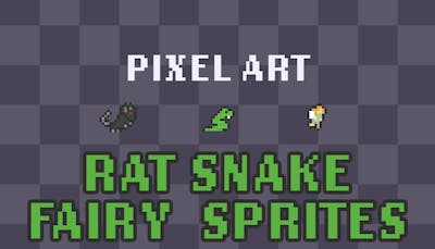 Pixel Art Rat Snake Fairy Sprite Pack