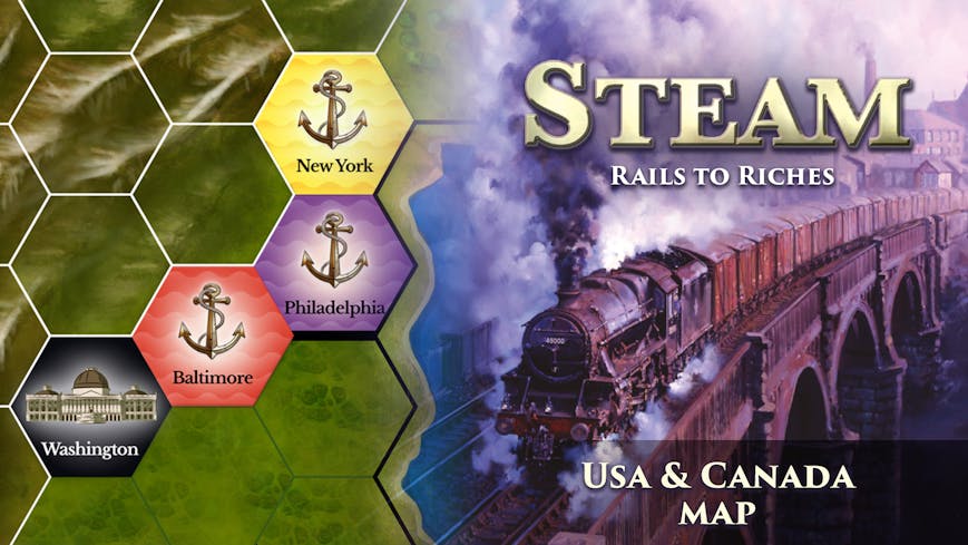 Product cover for Steam: Rails to Riches - USA-Canada Map