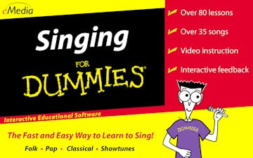 Product cover for Singing For Dummies Level 1 - Interactive Educational Software - MAC version