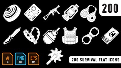 200 Survival Flat Icons