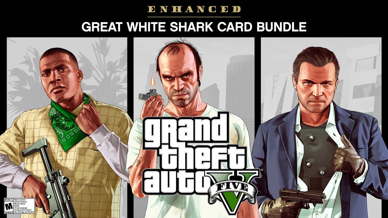 Product cover for Grand Theft Auto V Enhanced + Great White Shark Card