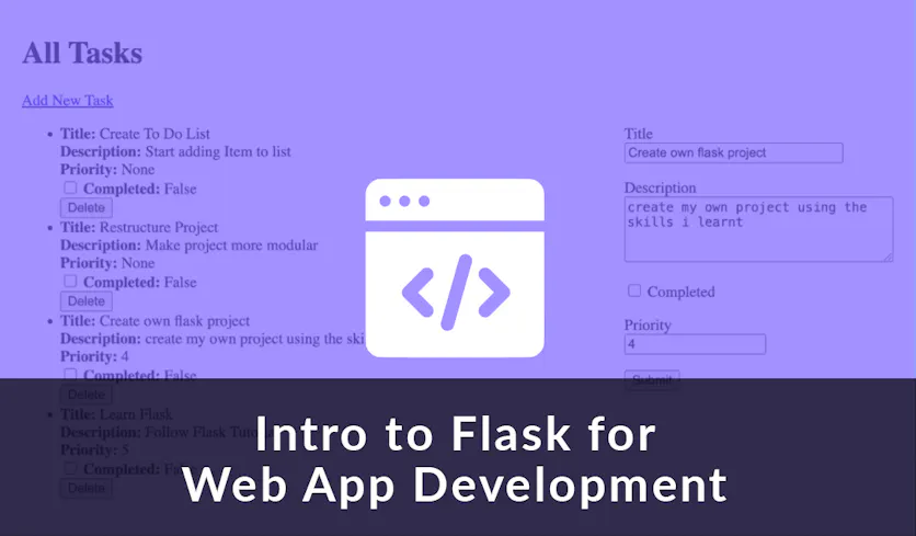 Product cover for Intro to Flask for Web App Development