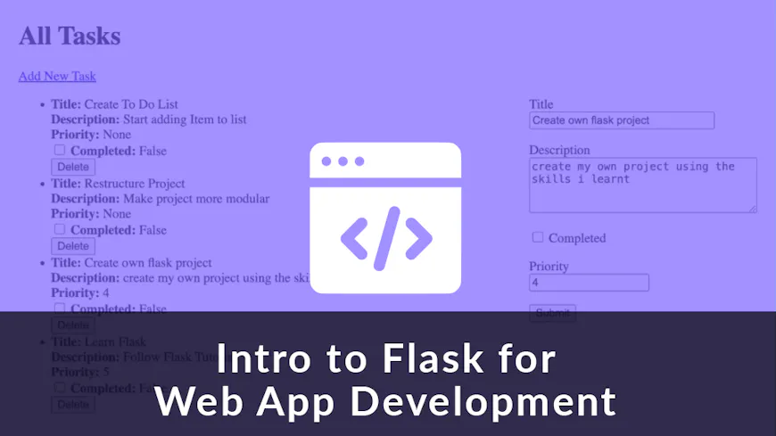 Product cover for Intro to Flask for Web App Development