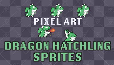 Pixel Art Dragon Hatchling Sprites