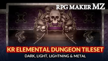 RPG Maker MZ - KR Elemental Dungeon Tileset - Dark Light Lightning Metal
