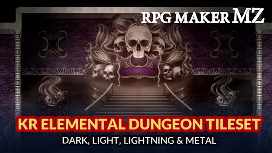 Product cover for RPG Maker MZ - KR Elemental Dungeon Tileset - Dark Light Lightning Metal