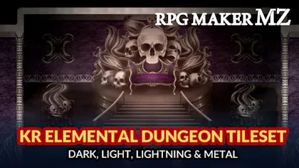 Product cover for RPG Maker MZ - KR Elemental Dungeon Tileset - Dark Light Lightning Metal - DLC