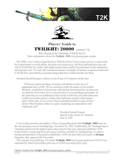 Players Guide to Twilight 2000 version 1.0