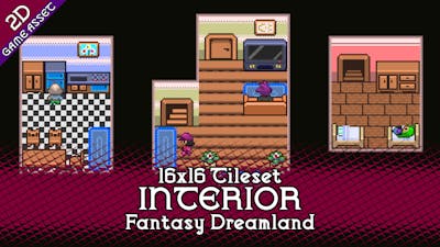 Interior Tileset 16x16 Pixelart - Fantasy Dreamland