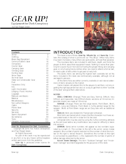 Dark Conspiracy Gear Up!