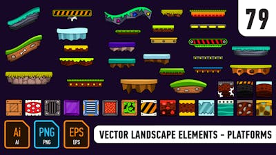 Vector landscape elements - platforms - for games