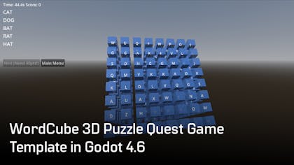 WordCube 3D: Puzzle Quest Game Template in Godot 4.6