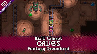 Caves Tileset 16x16 Pixelart - Fantasy Dreamland
