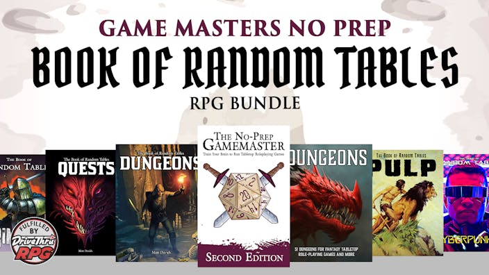 Product cover for Game Masters No Prep Book of Random Tables RPG Bundle