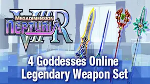 Product cover for Megadimension Neptunia VIIR - 4 Goddesses Online Legendary Weapon Set - DLC