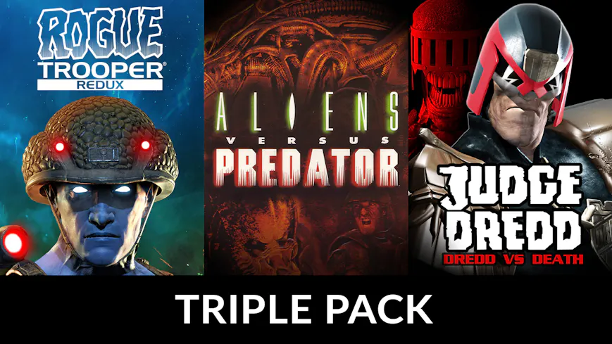 Product cover for Rogue Trooper, AvP Classic 2000 & Dredd Triple Pack