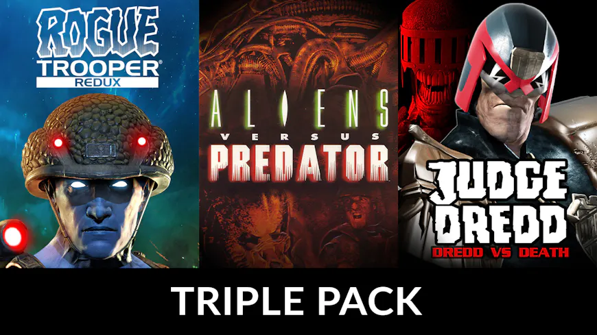 Product cover for Rogue Trooper, AvP Classic 2000 & Dredd Triple Pack