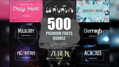 500 Premium Fonts Bundle