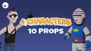 Sci-Fi Toon Characters with Props
