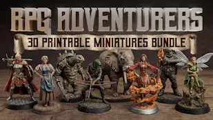Product cover for RPG Adventurers 3D Printable Miniatures Bundle