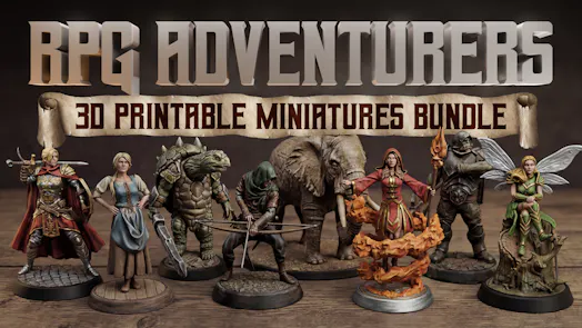 RPG Adventurers 3D Printable Miniatures Bundle
