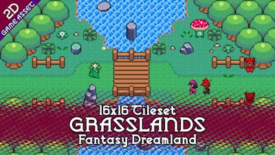 Grasslands Tileset 16x16 Pixelart - Fantasy Dreamland