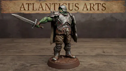 Male Half-Orc Fighter - Gorak Brokenfang - Sword & Shield
