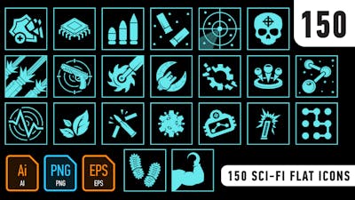 150 Sci-Fi Flat Icons