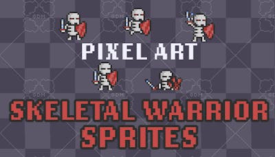 Pixel Art Skeletal Warrior Sprites