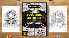 Coloring Artbook - Scary Houses