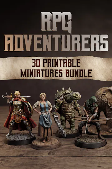 Product cover for RPG Adventurers 3D Printable Miniatures Bundle